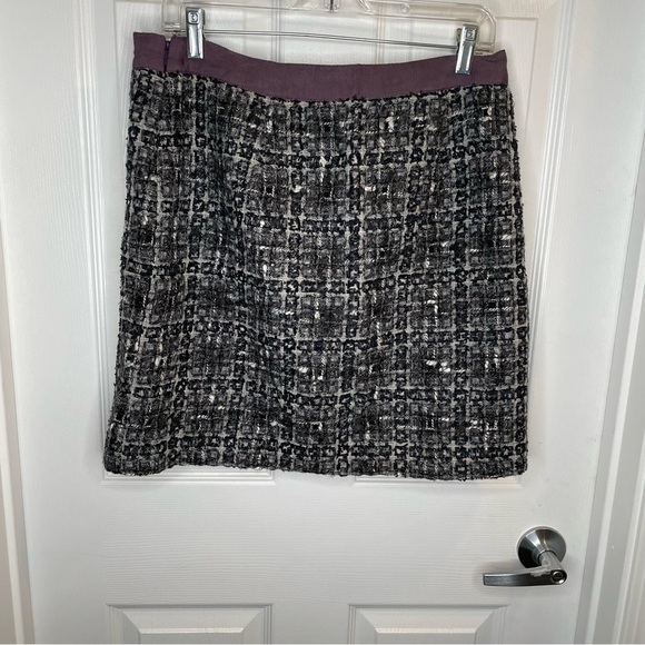 Boden Limited Edition Tweed Wool Blend Boucle Mini Skirt in Black/White/Gray 10 - Picture 2 of 10